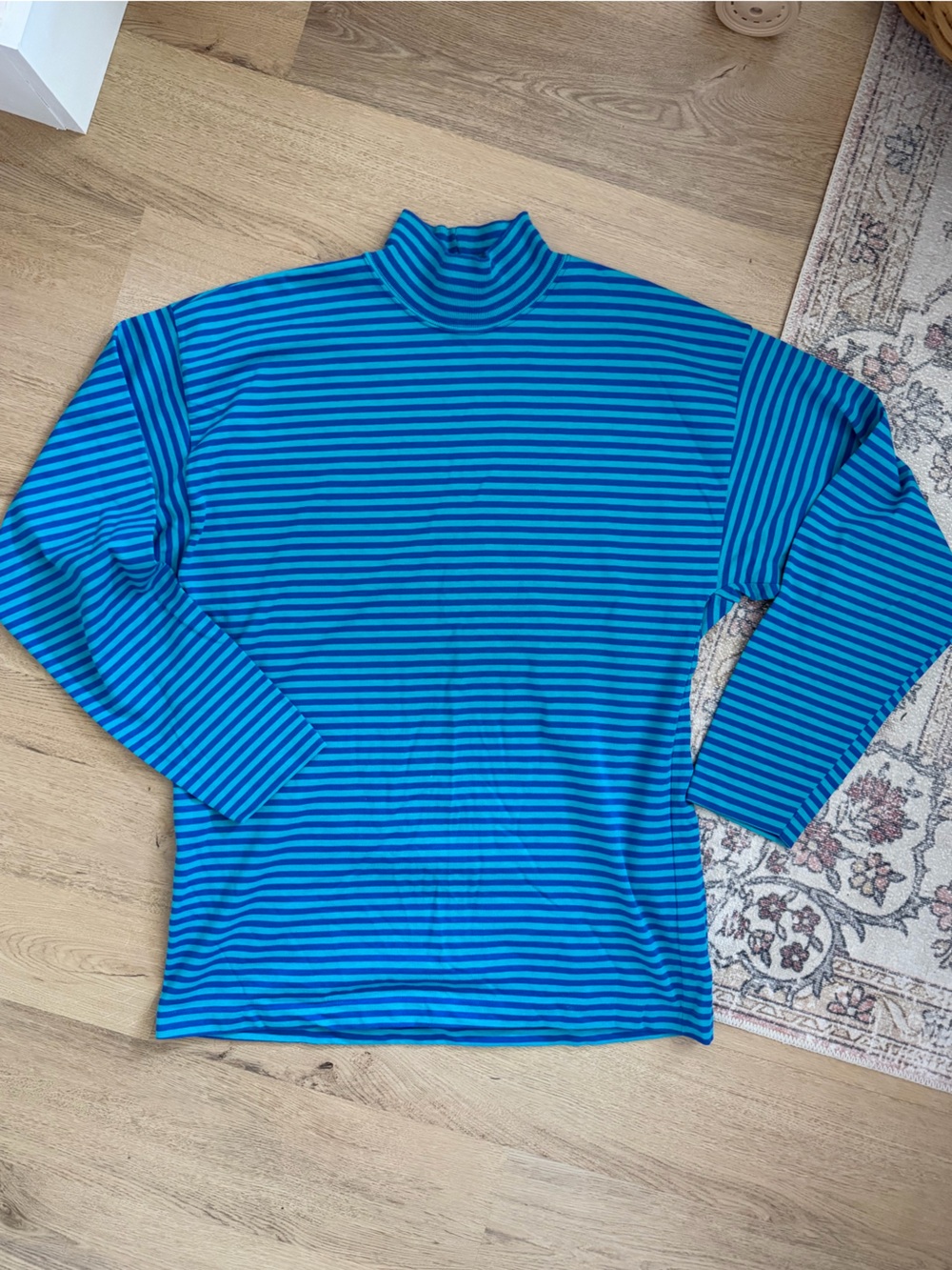 L.L.Bean women’s striped mock neck turtleneck long sleeve top